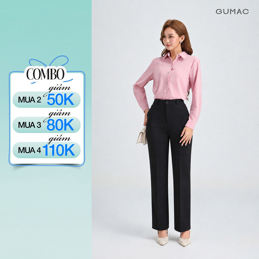 [ GUMAC XÓT SIZE ] Quần Tây Nữ GUMAC Ống Suông Công Sở Thiết Kế Tối Giản Thanh Lịch Thời Trang LQG05