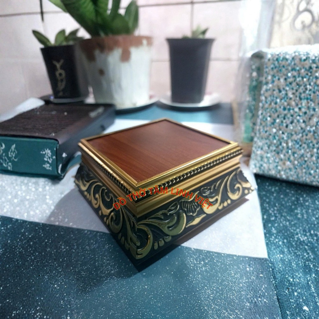 Đế Gỗ Kê Tượng Phật, Đôn Gỗ Vuông , Đế Kê Tượng Quan Âm, Thần Tài, Vật Phẩm Phong Thủy