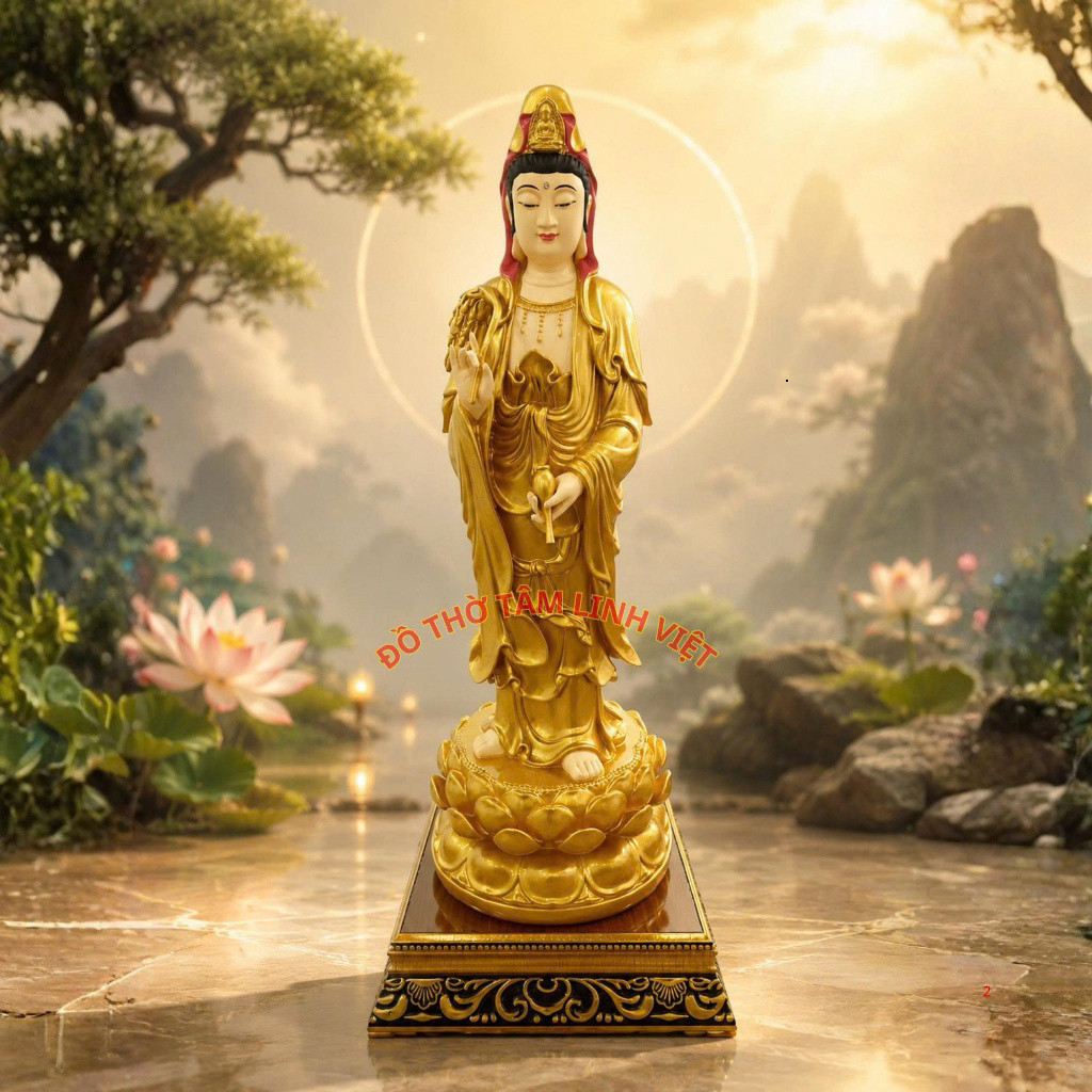 Đế Gỗ Kê Tượng Phật, Đôn Gỗ Vuông , Đế Kê Tượng Quan Âm, Thần Tài, Vật Phẩm Phong Thủy