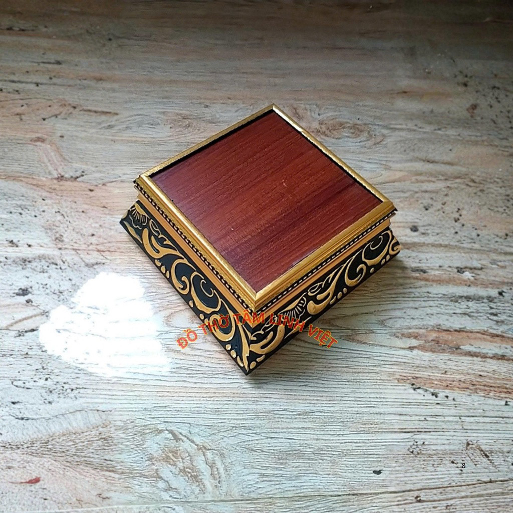 Đế Gỗ Kê Tượng Phật, Đôn Gỗ Vuông , Đế Kê Tượng Quan Âm, Thần Tài, Vật Phẩm Phong Thủy