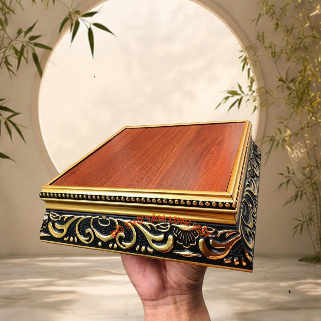 Đế Gỗ Kê Tượng Phật, Đôn Gỗ Vuông , Đế Kê Tượng Quan Âm, Thần Tài, Vật Phẩm Phong Thủy