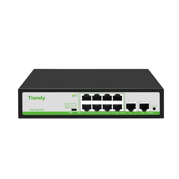 Swich poe Tiandy TC-P3S010 – 8 cổng PoE, công suất 90W, TC-P3S06 – 4 cổng PoE, công suất 55W