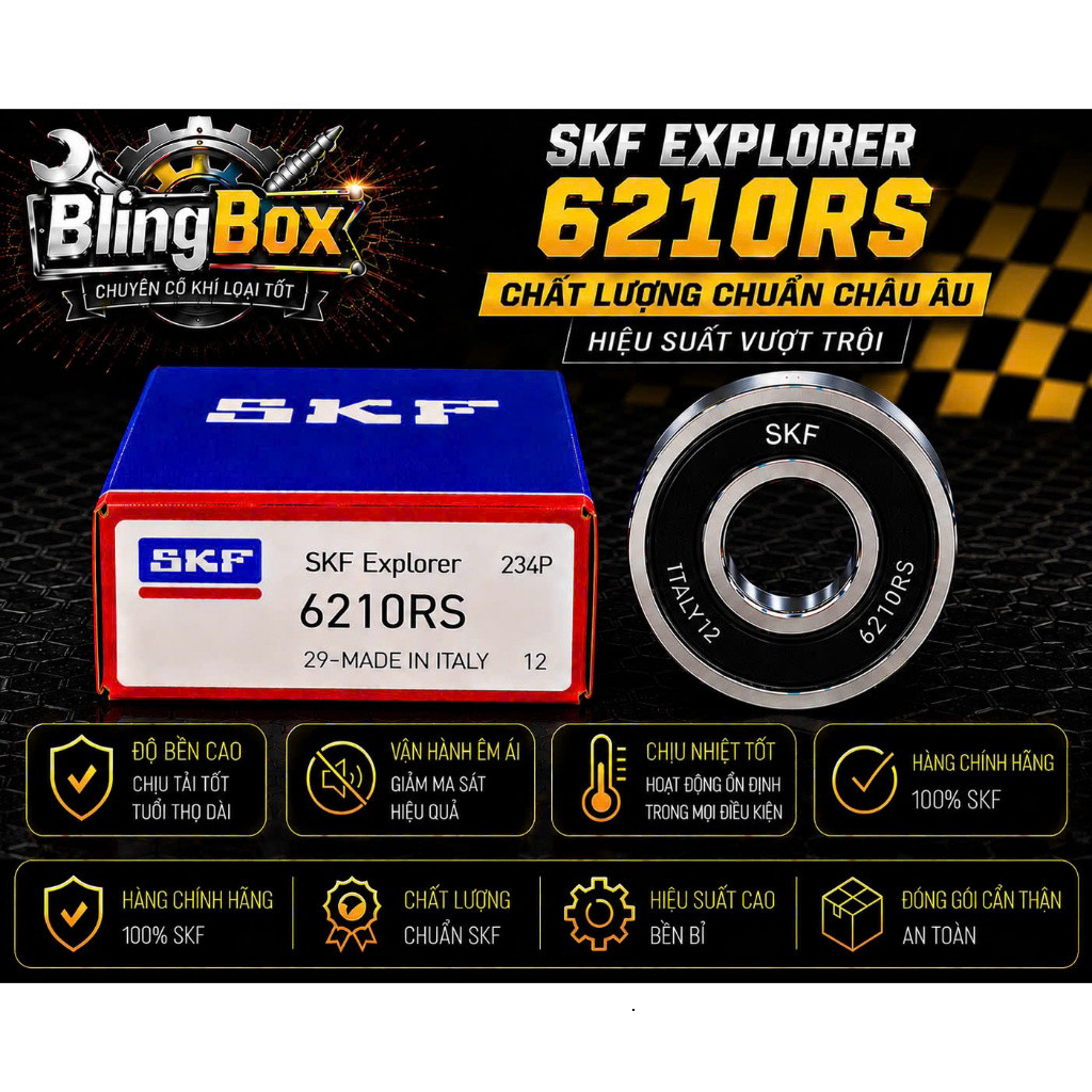 Có xuất Vat - Vòng bi bạc đạn SKF 6206 6207 6208 6209 6210, Hàng xịn thuỵ điển