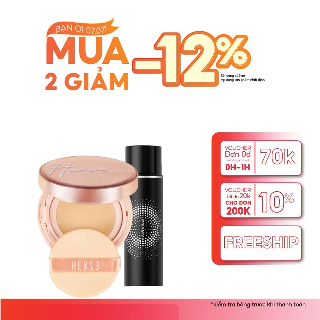 Combo Cushion Hexze – Lớp Nền Căng Mịn, Bền Màu Suốt Ngày 2025