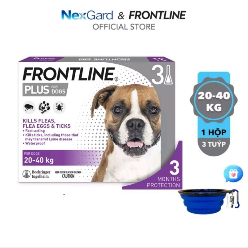 FRONTLINE Plus ( 1 tuýp ) Nhỏ gáy trị ve rận, bọ chét Chó