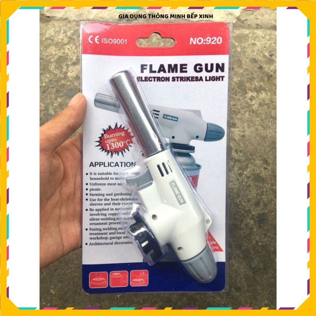 ĐẦU KHÒ GAS TRẮNG MINI CẦM TAY FLAME GUN. Tự Động Đánh Lửa. Nhập Khẩu Cao Cấp Đài Loan. Nhóm Củi Thu