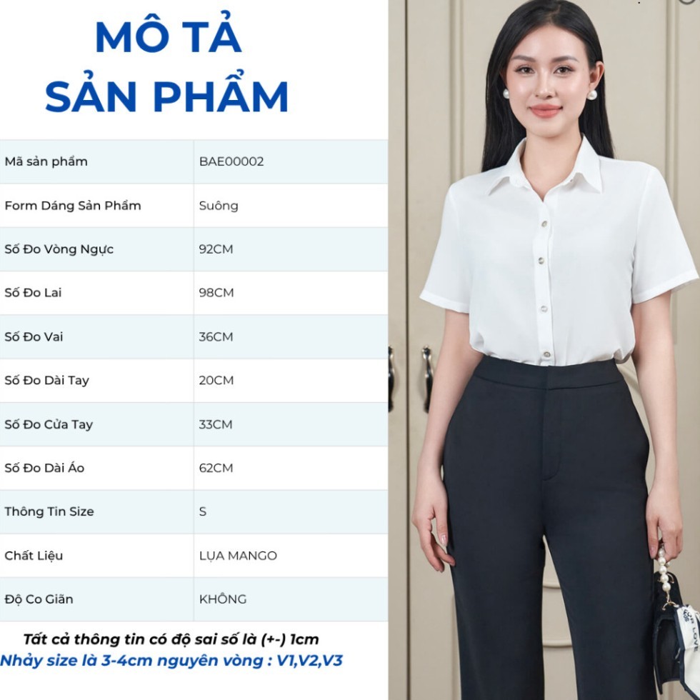 [ GUMAC XÓT SIZE ] Áo Sơ Mi Nữ GUMAC Áo Kiểu Công Sở Trơn Basic Chất Cao Cấp BAE00002