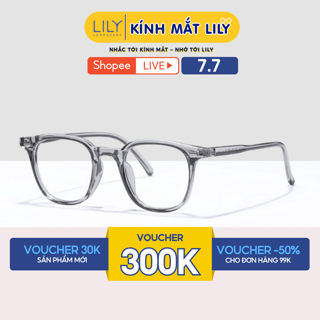 Kính gọng vuông LILYEYEWEAR chất liệu nhựa cứng cáp kiểu dáng dễ đeo màu sắc thời trang 3589