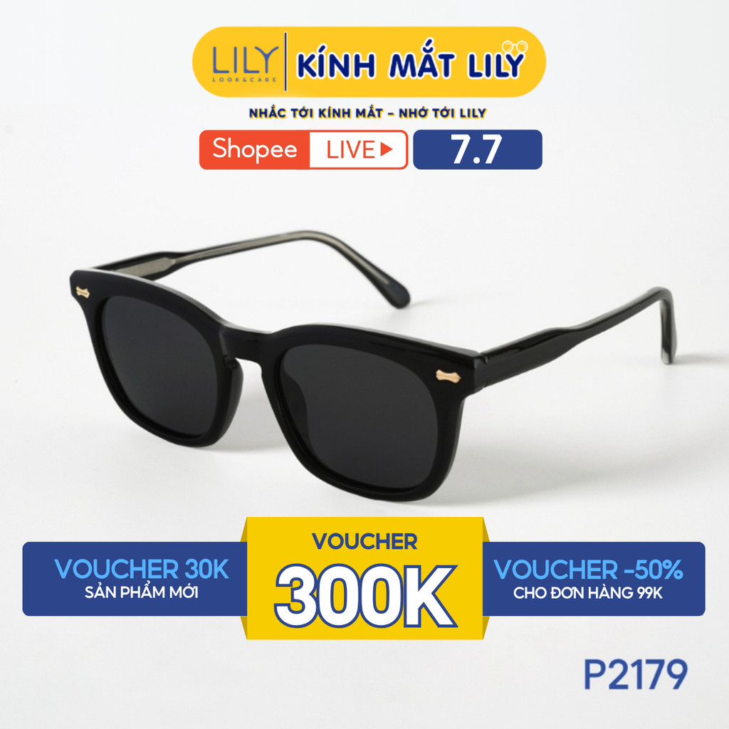Gọng kính râm phân cực LILYEYEWEAR chất liệu nhựa cao cấp chắc chắn, kiểu dáng hiện đại màu sắc thời