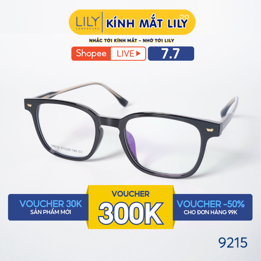 Gọng kính mắt vuông nam nữ LILYEYEWEAR chất liệu nhựa cao cấp chắc chắn kiểu dáng hiện đại màu sắc t