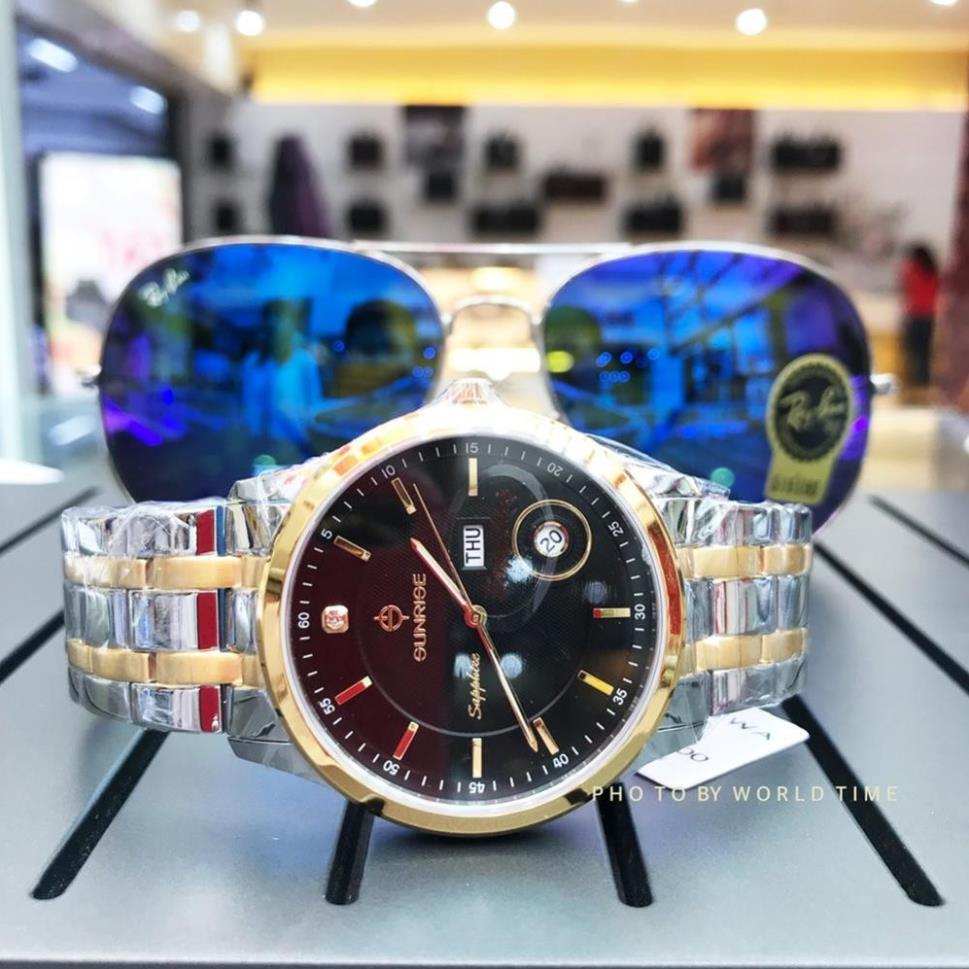 Đồng hồ Nam Sunrise DM784SWA [Full Box chính hãng, bảo hành 3 năm] mặt Sapphire Glass chống xước, ch