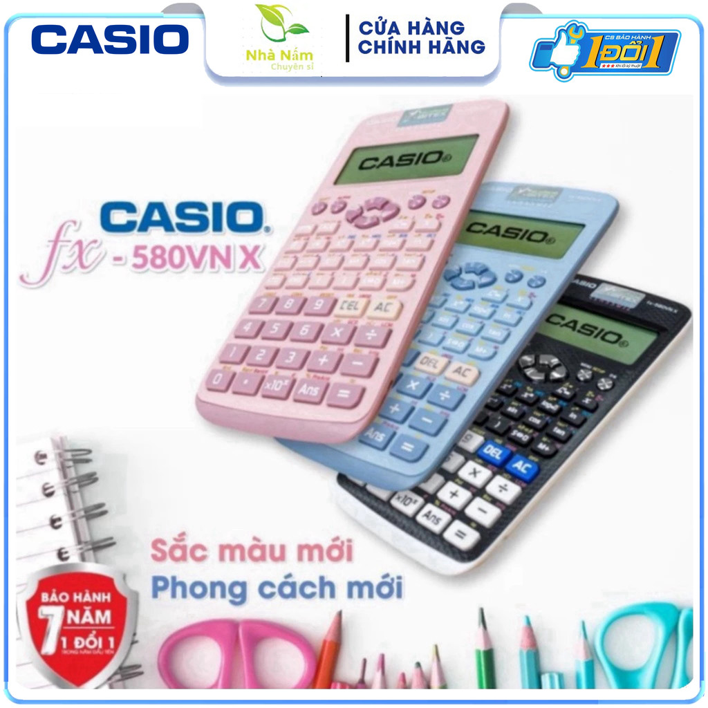 Máy tính cầm tay CASIO Fx 580VN X màu xanh, độ chính xác cao, hàng Thái, bảo hành 24 tháng