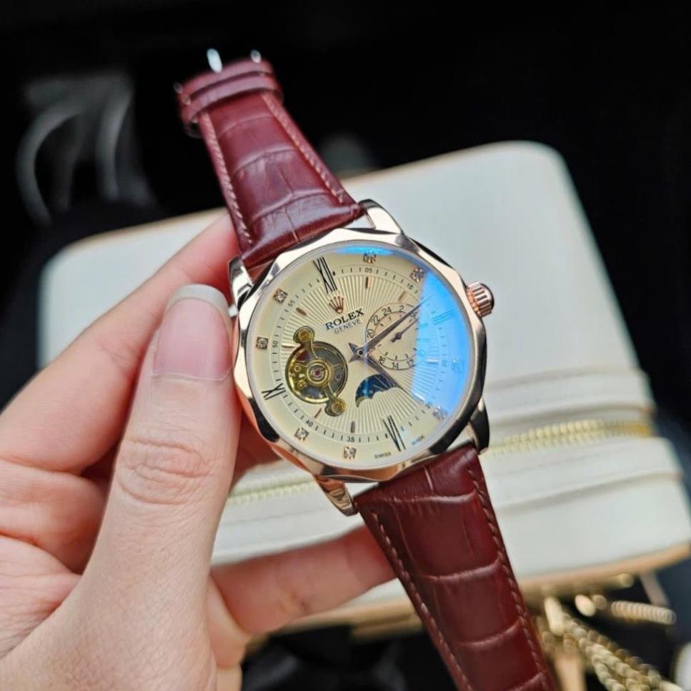 Đồng Hồ Nam Cơ Tự Động Automatic Rolex Dây Da Máy Nhật Lộ Cơ Chống Nước N015 – KingWatch Official