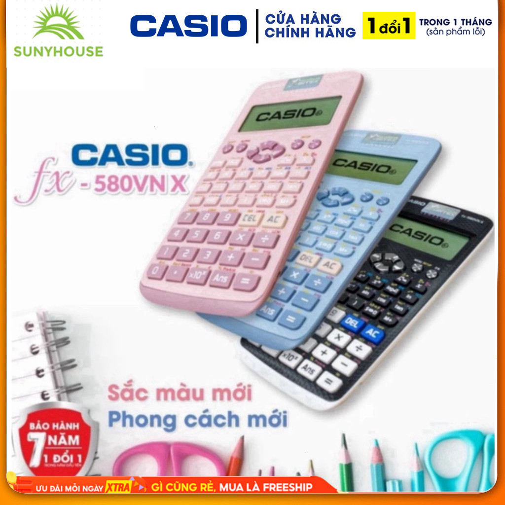 Máy tính CASIO Fx 580VN X phiên bản mới (Màu Xanh) - Độ Chính Xác Tối Ưu, Giá Tốt - Hàng Thái Bảo Hà