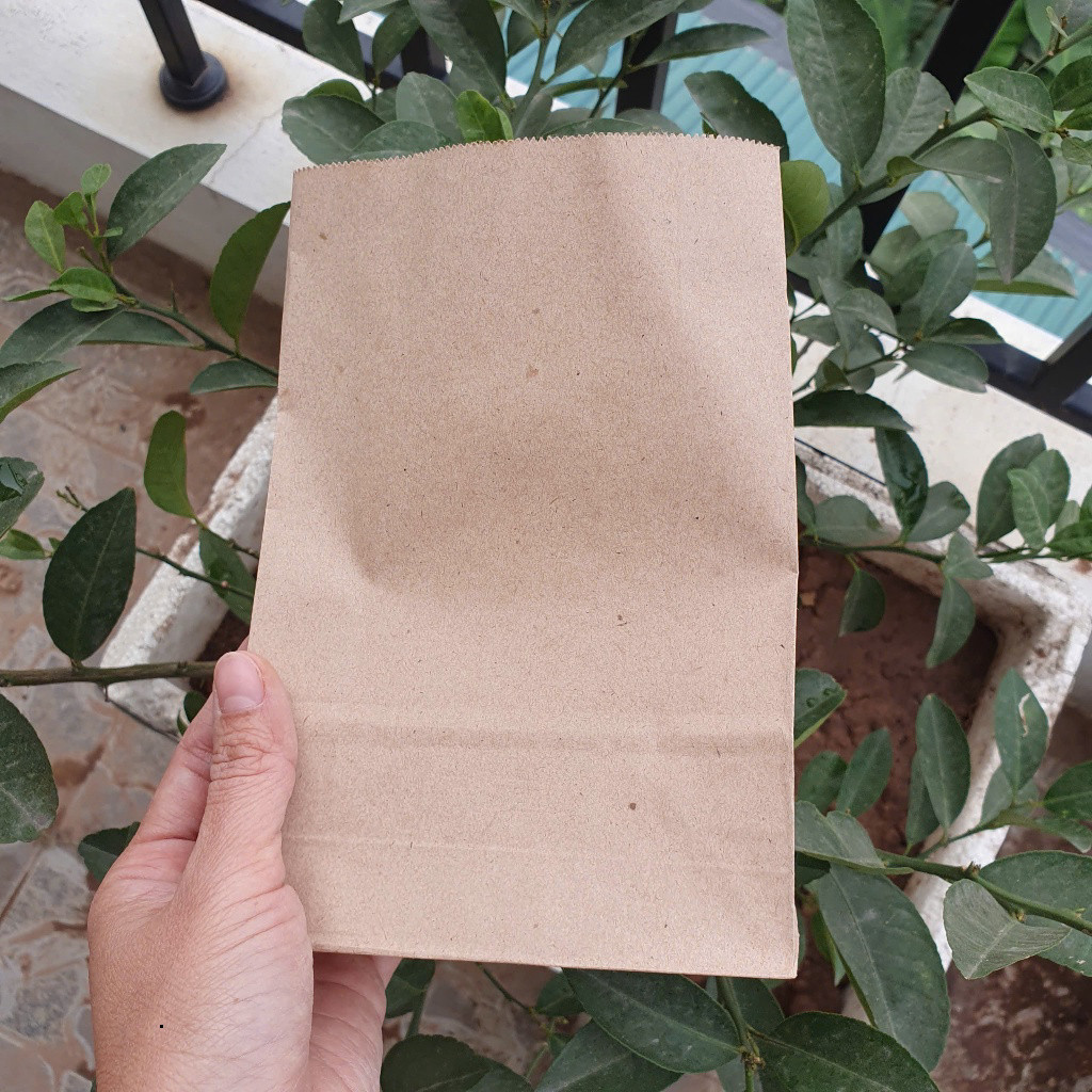 Set 100 Túi Giấy Kraft Đựng Thực Phẩm Bánh Mì, Đồ Chiên, Bánh Rán, Bánh Gà,... (Giấy thực phẩm Kraft