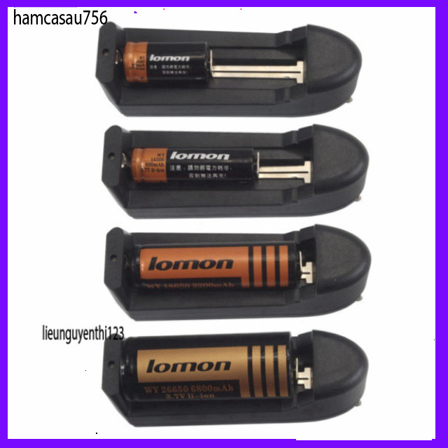 Sạc pin Li-ion 3.7V 1 viên cắm điện cho pin 18650/14500/16340, đèn pin, quạt, đèn laser