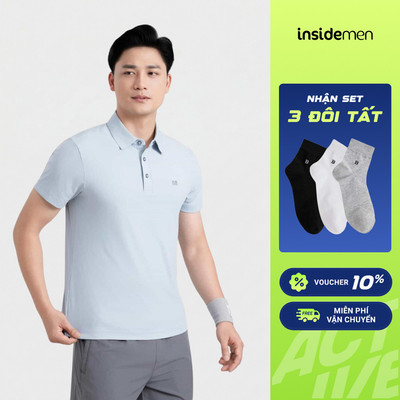 [TẶNG COMBO TẤT] Áo Polo Nam Insidemen Active Regular Fit Jacquard họa tiết độc đáo IPS110EDP01