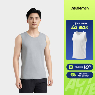 [MUA 2 TẶNG 1] Áo Tanktop Nam Insidemen Jacquard Ba Lỗ, Thoáng Khí, Form Thoải Mái, Thể Thao Vận Động ITL127AS0