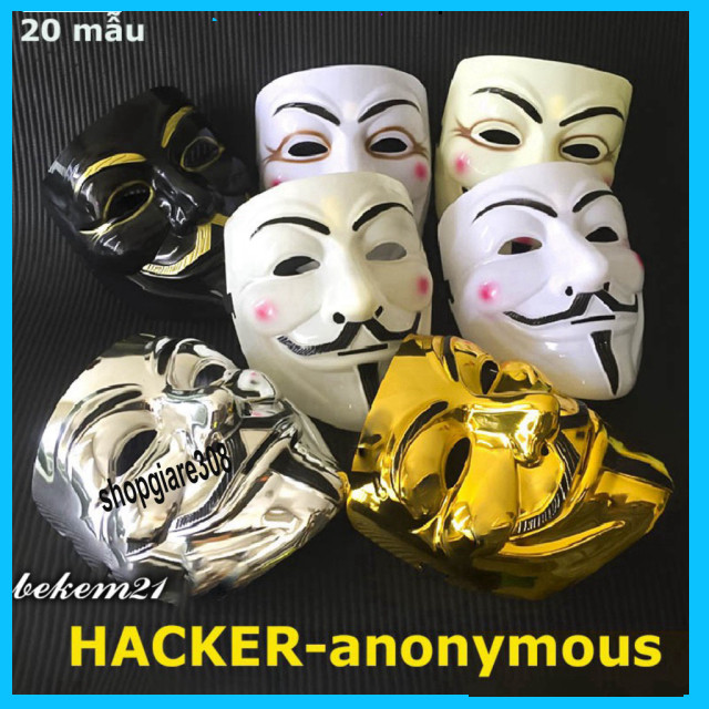 Mặt nạ hacker - Anonymous - Mặt nạ hacker 2020 - MẶT NẠ HÓA TRANG HACKER anonymous màu trắng