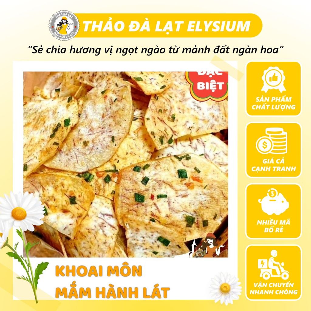 (ĂN CHAY ĐƯỢC) KHOAI MÔN MẮM HÀNH LÁT TREND MỚI NHẤT, GIÒN THƠM, CAY, MẶN - THẢO ĐÀ LẠT ELYSIUM