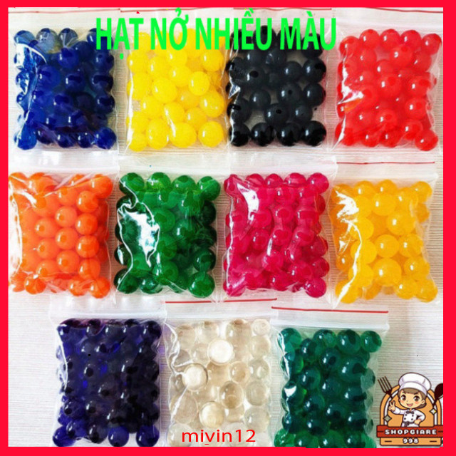 Hạt nở đại nhiều màu dùng trang trí slime, hạt nở to, nở suốt