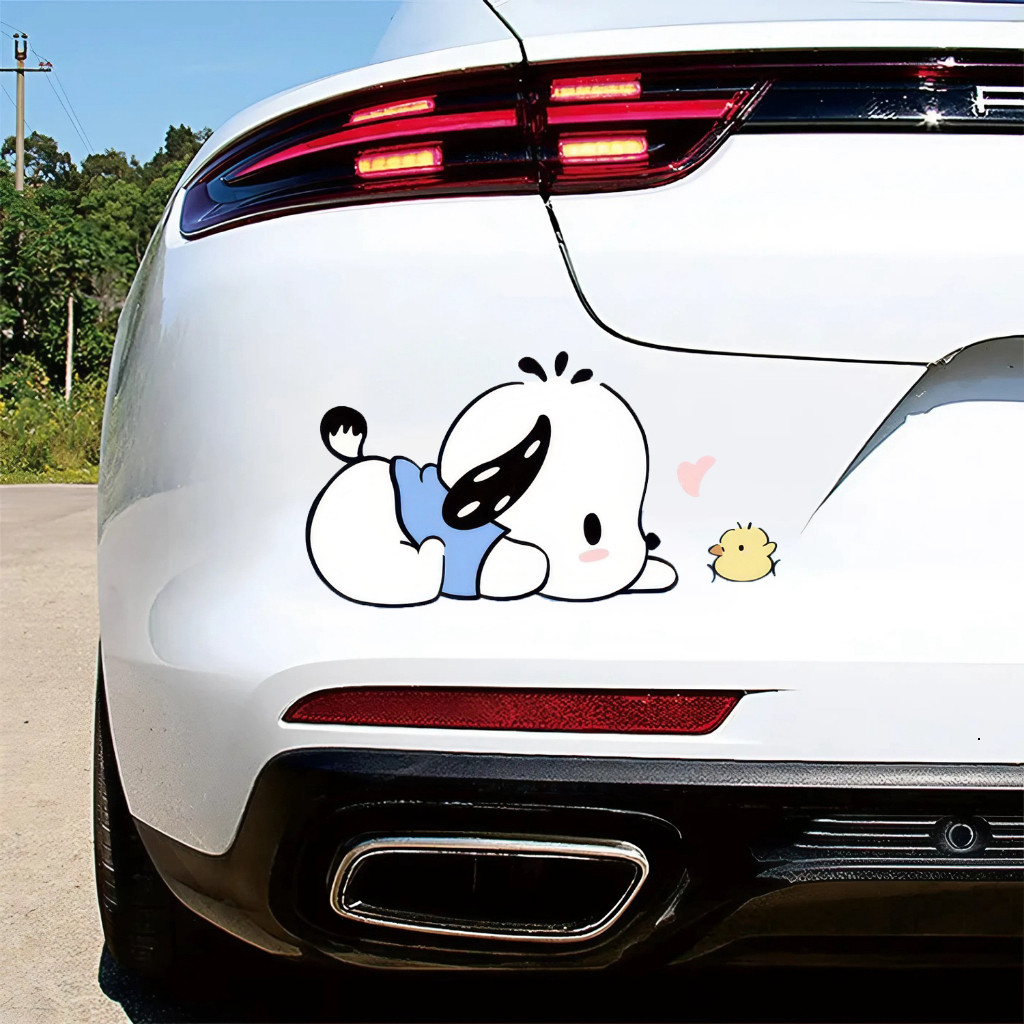 Miếng Dán Xe Oto mẫu CÚN CON cute, Decan vinyl chống nước, dán xe oto, dán xe máy, trang trí oto in 