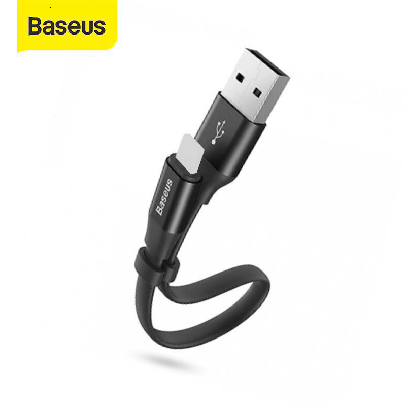HOT - Cáp Ngắn 23cm Chân LN 2.4A Baseus Nimble Flat Dây Dẹt Có Khóa TIện Lợi Gọn Gàng Sử Dụng Kèm Sạ