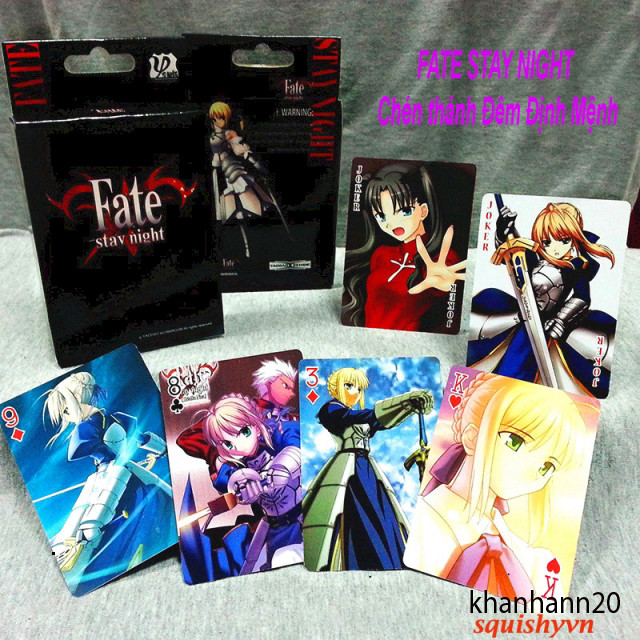 Mặt Cạt Bài Poker In Hình Anime Manga FATE STAY NIGHT - Bộ 52 Lá