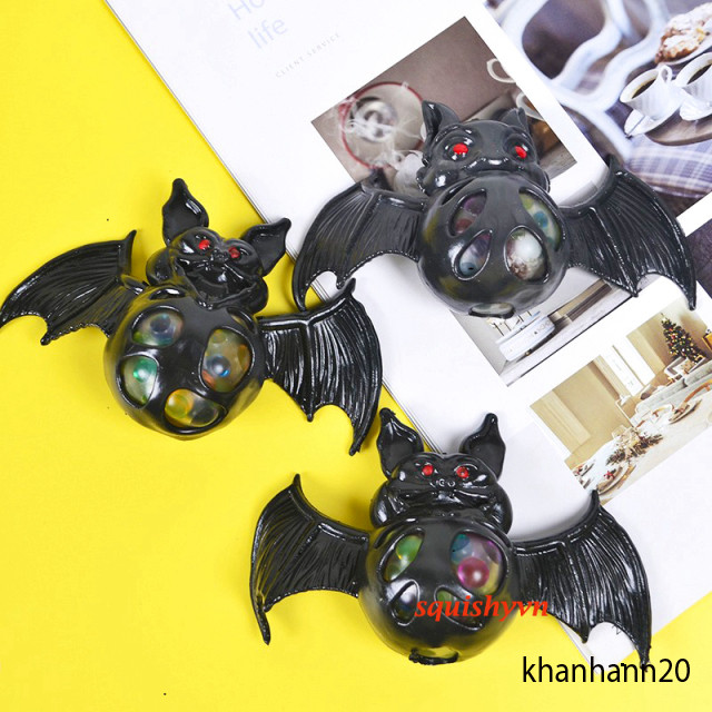 Squishy Lòe Đèn Bé Con Dơi Sữa Não Nghiêng Dẻo Dễ Chơi