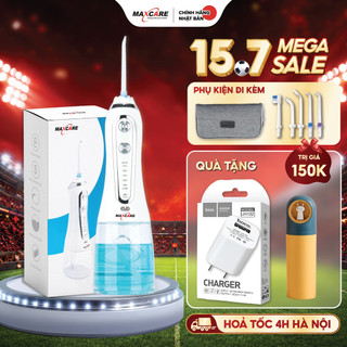 Máy tăm nước cầm tay Maxcare Max456S chính hãng Nhật Bản, 5 chế độ, Áp lực tia nước 1400 lần 1 phút sạch mảng bám