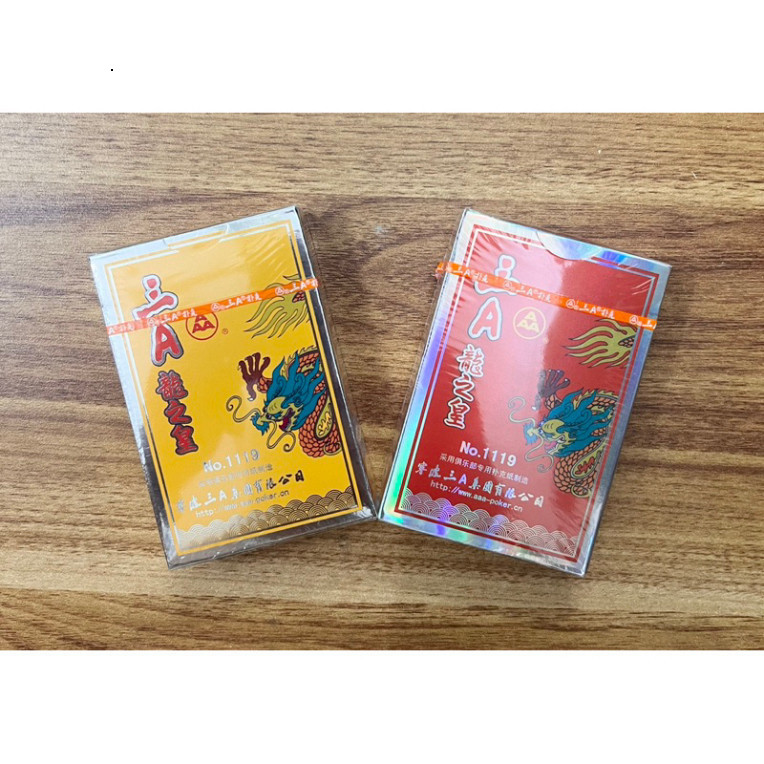 Combo 2 bộ bài Tây tú lơ khơ Rồng Vàng - Đỏ AAA chuẩn, giấy bền cho chơi bài, sưu tầm