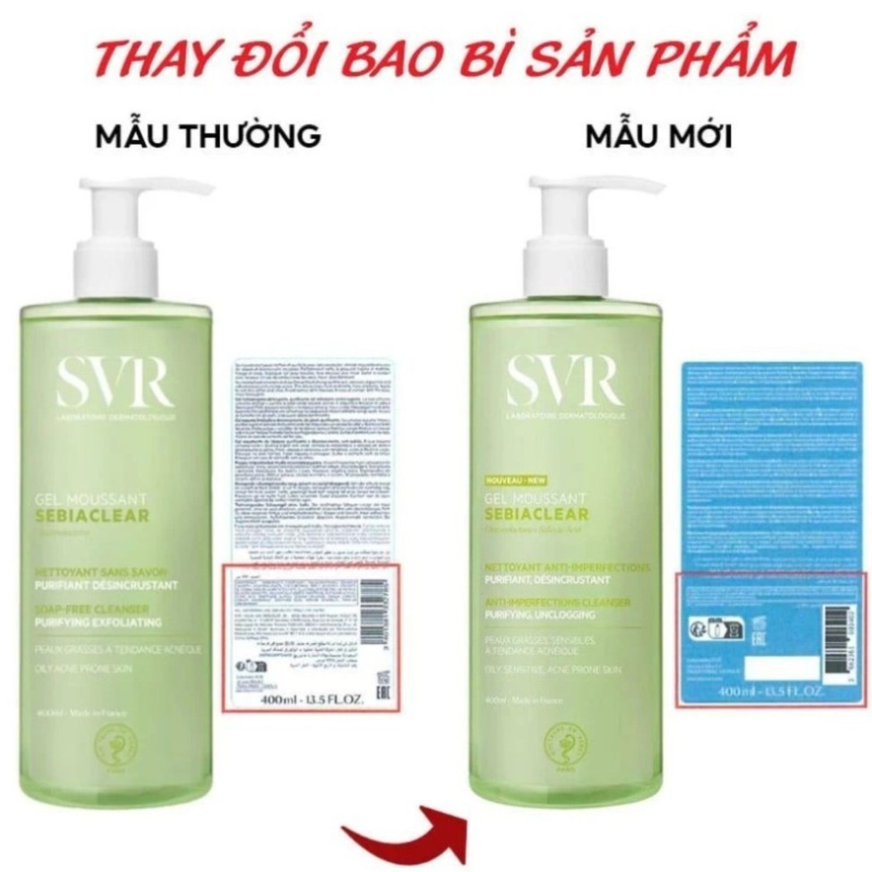 [Chính hãng] Sữa Rửa Mặt SVR Cho Da Dầu Mụn SVR Sebiaclear Gel Moussant 200ml 400ml