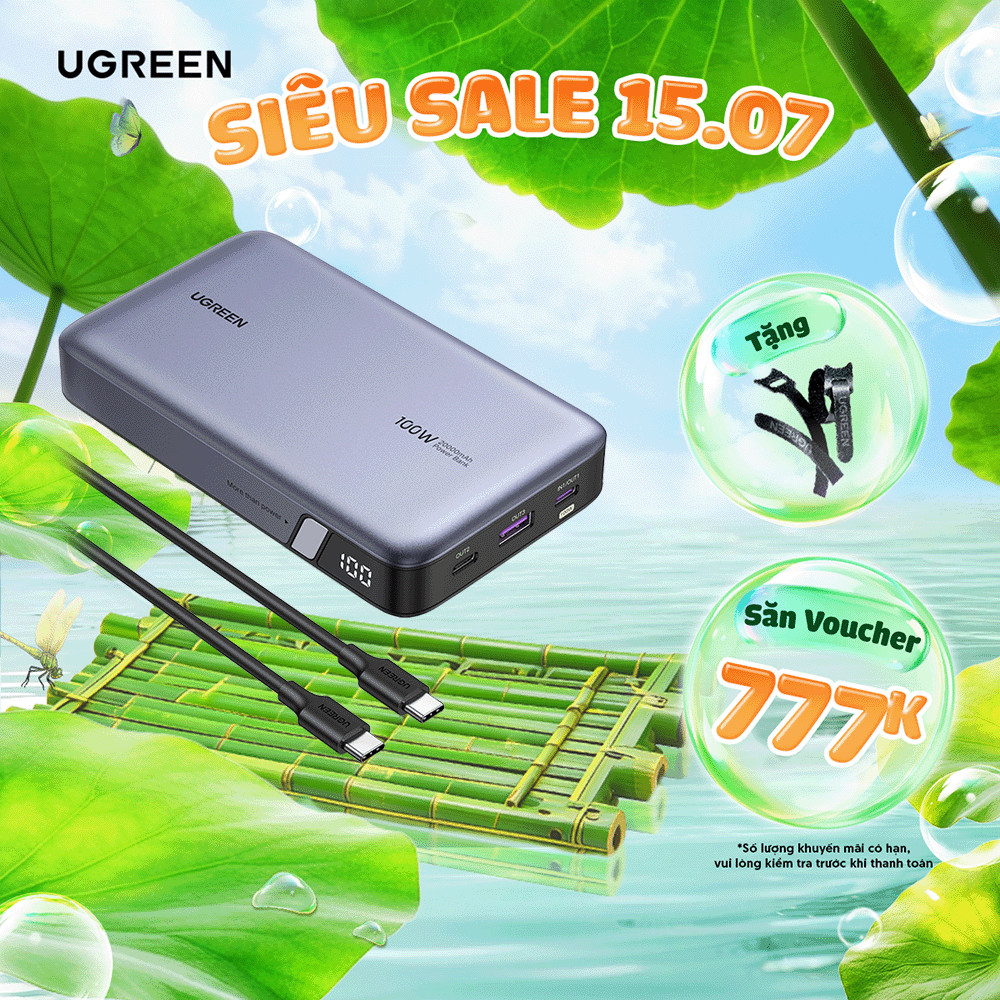 Pin Ugreen PB205 20000mAh-100W/ 25000mAh-145W | Sử Dụng Lõi Pin Li-on | Màn Hình LED | Bảo Hành 18 T