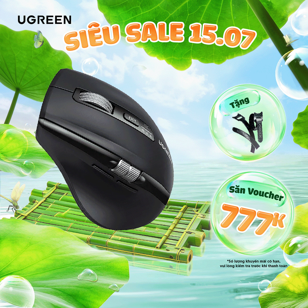 Ugreen Chuột không dây M751/M752 cuộn siêu nhanh | Bluetooth 5.4 5000DPI | Bảo hành 18 tháng 1 đổi 1