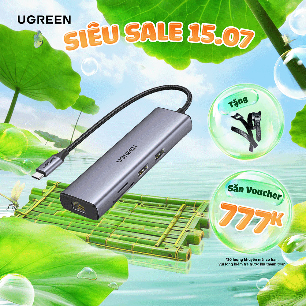 Hub chuyển đổi Type C UGREEN CM512, CM212 & CM195 | 7 in 1 | Hỗ trợ OTG | Sạc PD 100W | Bảo Hành 1 Đ