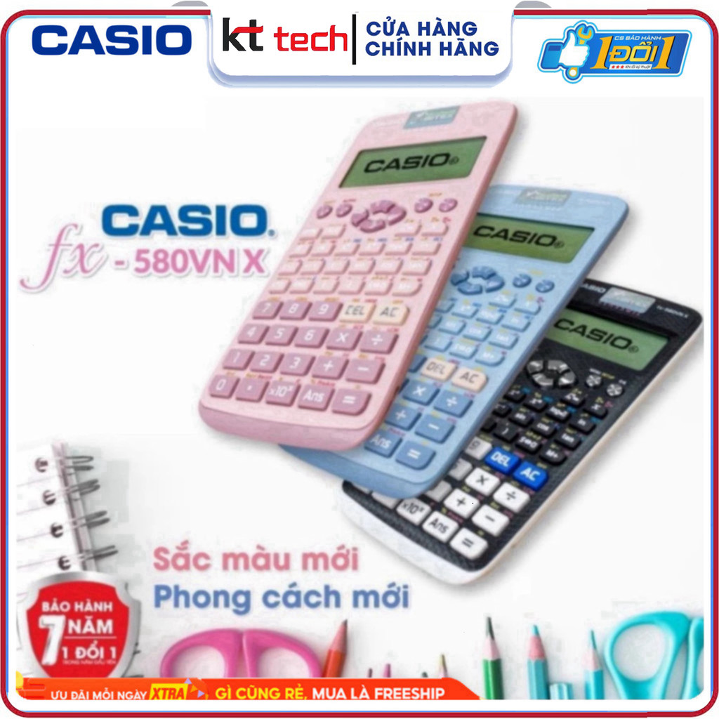Máy Tính CASIO FX-580VN ( Đủ Màu ) - Hàng Mới Độ Chính Xác Cao - Máy Tính Giá Rẻ - Hàng Thái [ BH 24