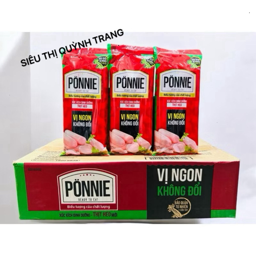 Thùng 20 gói Xúc Xích Dinh Dưỡng Ponnie siêu to 280g/gói (4 cây x 70g).haidangshop2018