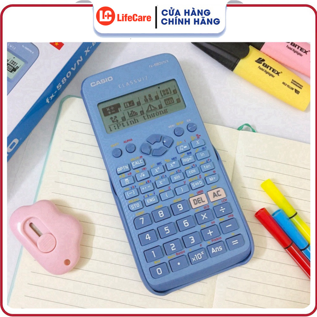 Máy Tính CASIO FX-580VN ( Màu Xanh ) - Hàng Mới Độ Chính Xác Cao - Máy Tính Giá Rẻ - Hàng Thái [ BH 