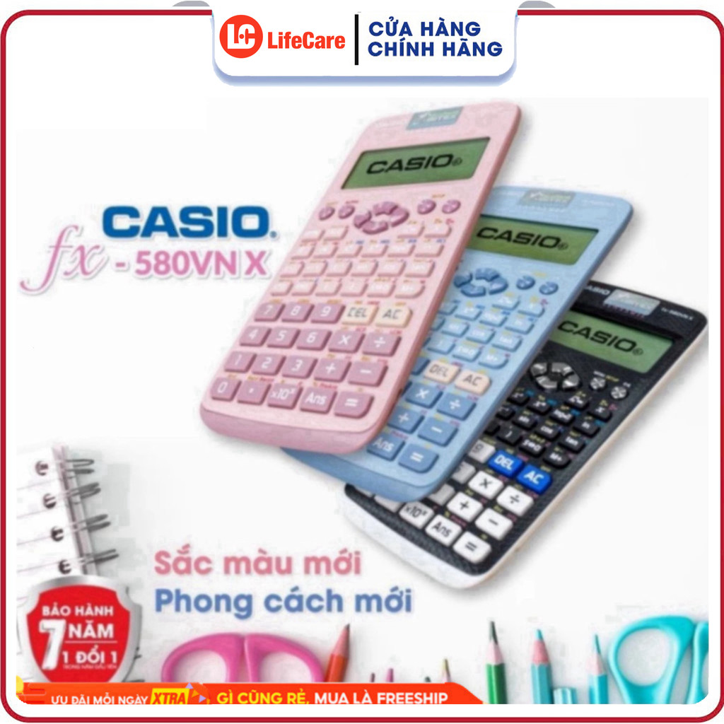 Máy Tính CASIO FX-580VN ( Đủ Màu ) - Hàng Mới Độ Chính Xác Cao - Máy Tính Giá Rẻ - Hàng Thái [ BH 24