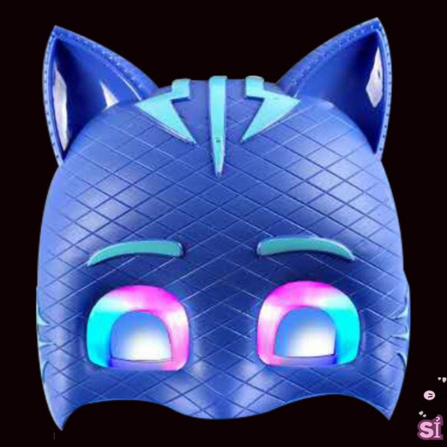 Mặt nạ siêu nhân PJ Mask Xanh phát sáng LED có đèn, đồ chơi hóa trang Halloween Trung Thu