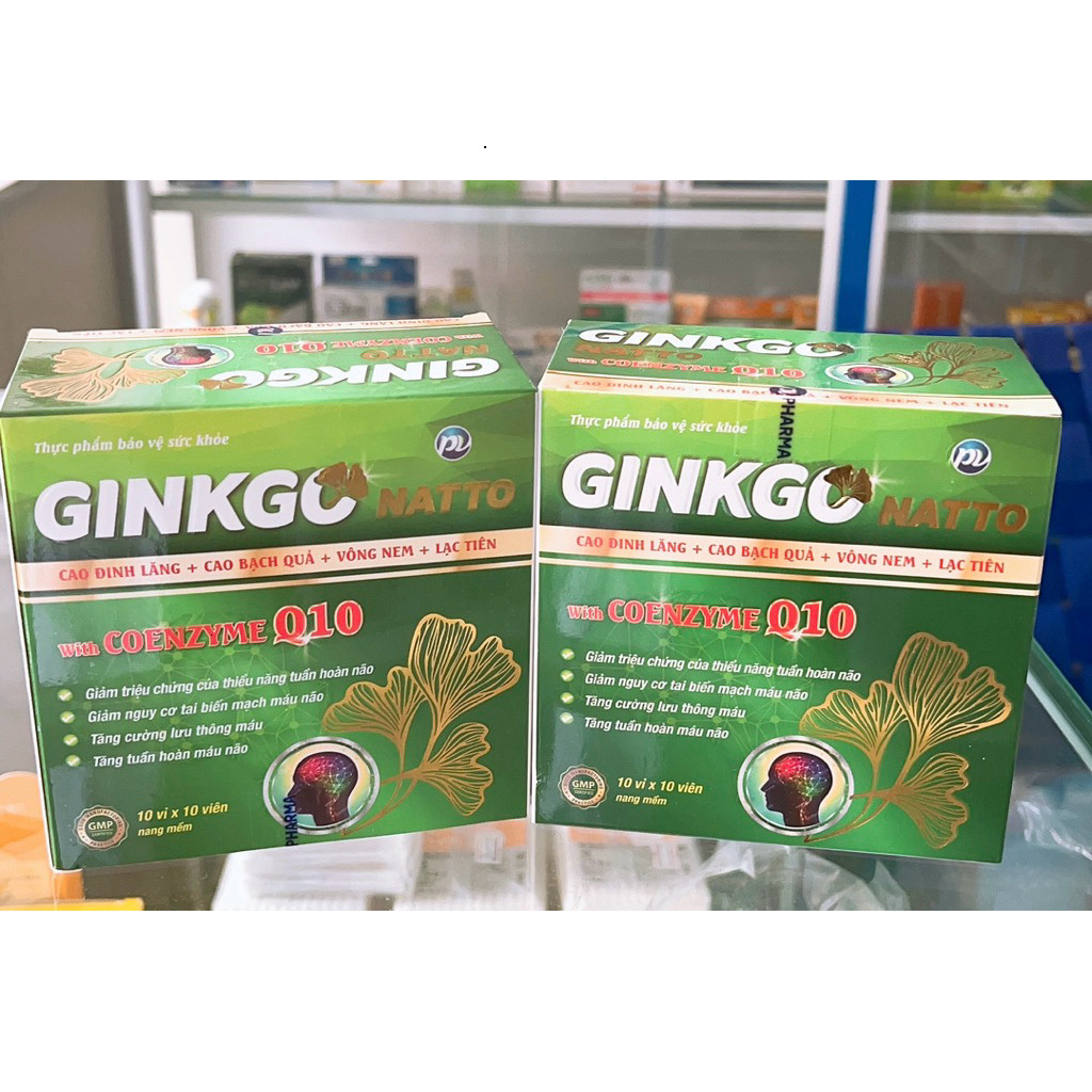 ginkgo natto coenzyme Q10 hộp 10 vỉ x10 viên(100 viên) phúc vinh