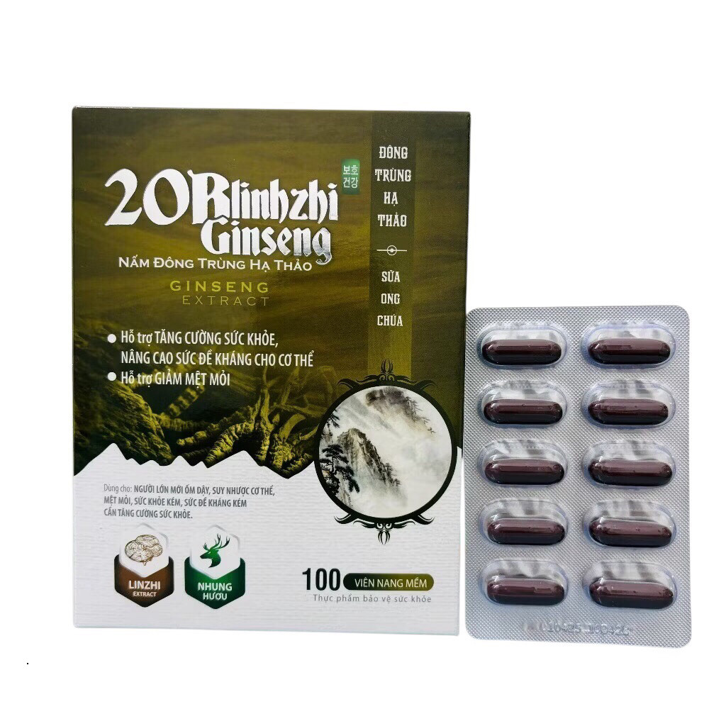 Viên uống bổ sung Vitamin 20B Linhzhi Ginseng (Hộp 100 viên) Giúp tăng cường sức khỏe, nâng cao đề k