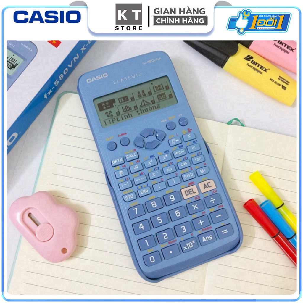 Máy Tính CASIO FX-580VN ( Màu Xanh ) - Hàng Mới Độ Chính Xác Cao - Máy Tính Giá Rẻ - Hàng Thái [ BH 