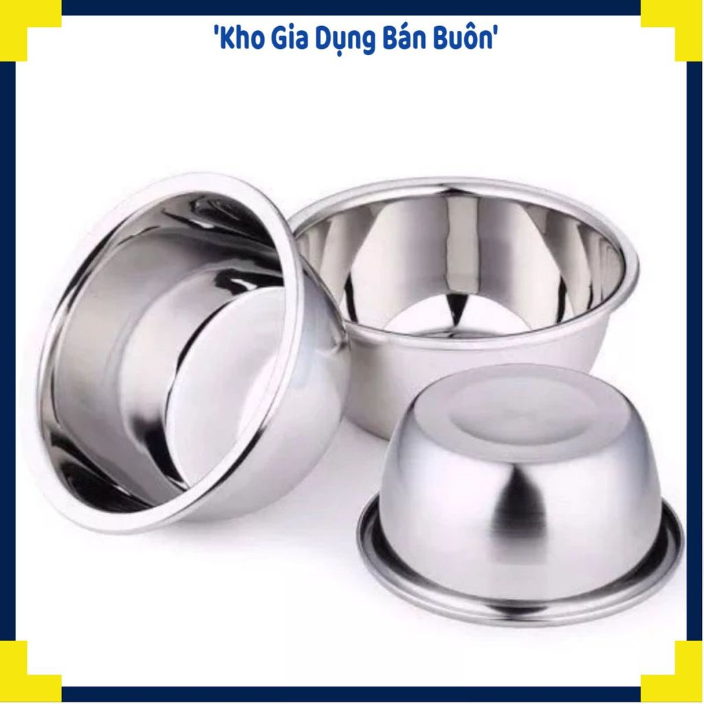 (COMBO 5) THAU INOX RỬA RAU CỦ ĐA NĂNG, Thau Inox Bóng Đẹp, Chậu Inox Cao Cấp, Thau Đựng Thực Phẩm, 