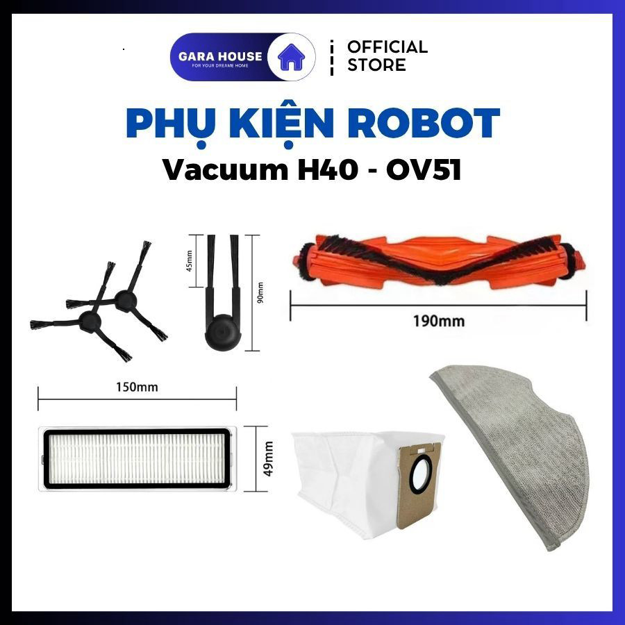 Dùng cho Robot hút bụi Mi Vacuum H40 OV51 - Mi H40 S40 S40C _ Thay thế OEM .