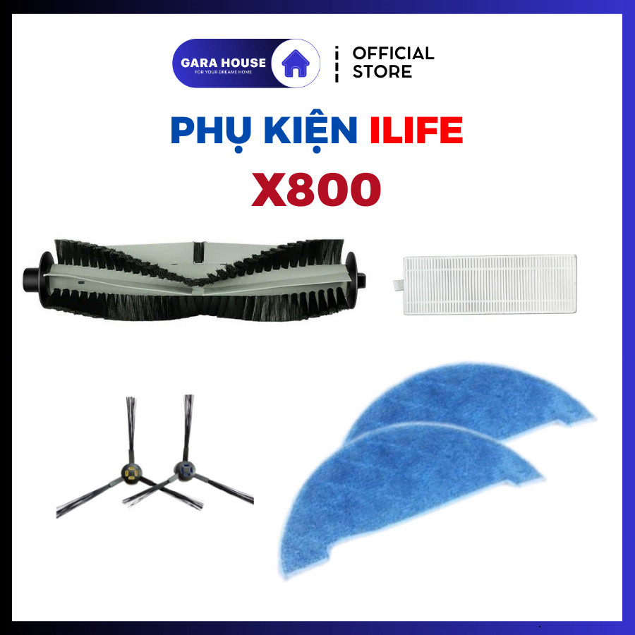 [Combo Tiết Kiệm] Phụ kiện Robot hút bụi ILIFE X800, ILIFE A9s _ Tương thích .