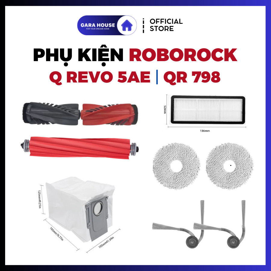[Combo Tiết Kiệm] Phụ kiện Roborock QR 798, RevoS Pro - QRevo 5AE, Qrevo Edge, Edge 5V1, QRevo C Pro