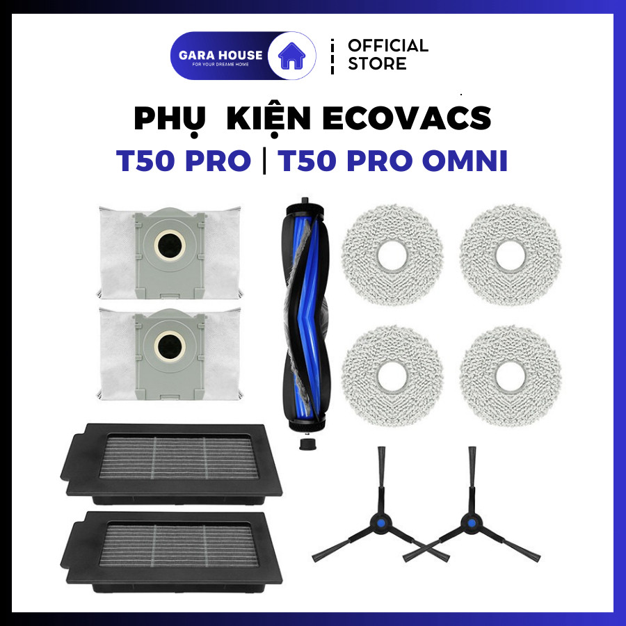 [Combo Tiết Kiệm] Tương thích Ecovacs T50 Omni, T50 Pro Omni, T50 Pro Omni Gen 2 _ Thay thế .