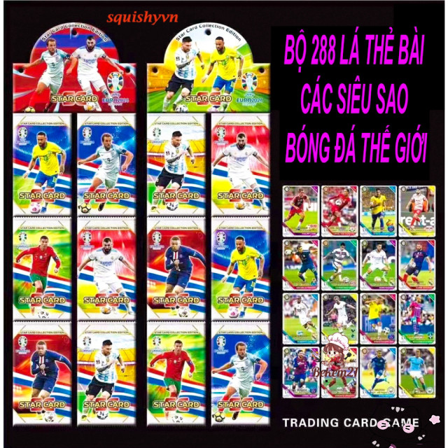 Bộ Sưu Tập 54 Thẻ Bài Hình Ngôi Sao Bóng Đá Màu Vàng / Bạc Phiên Bản Tiếng Anh LLORIS RONALDO KANTE