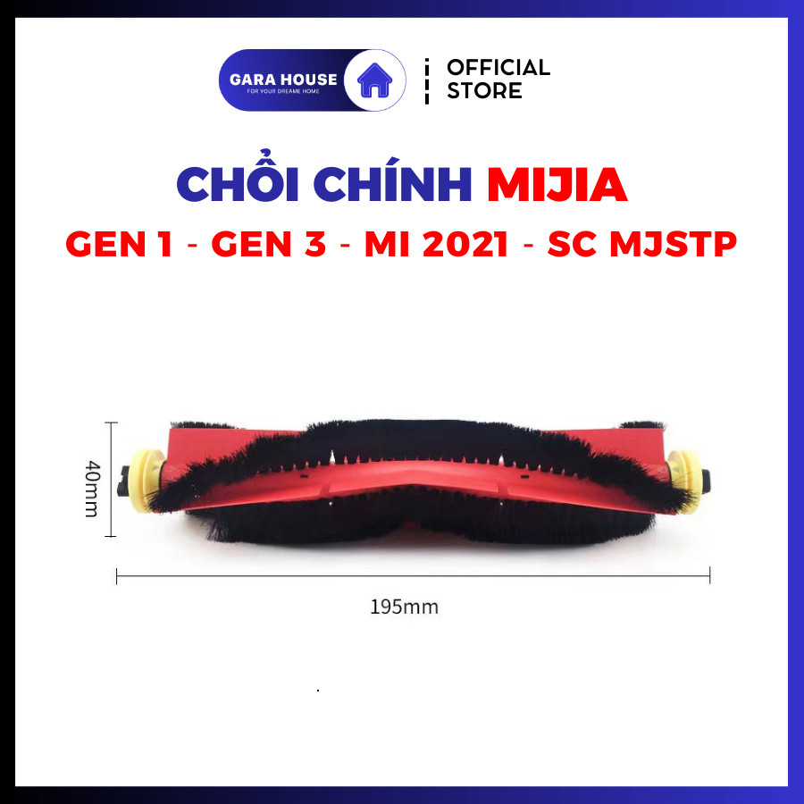 Chổi chính Robot hút bụi Mijia Gen 1, Gen 3, Gen 2 2021, Mijia SC, S5, S55 _ Phụ kiện thay thế .